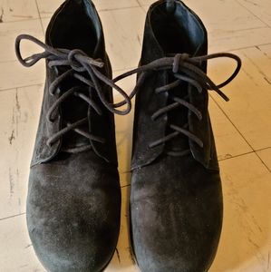 Dansko Black Wedge Booties